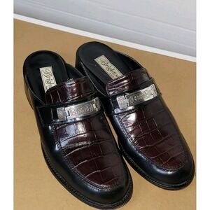 Vintage Brighton Loafer Mules Croc Black Brown DeeDee 8 NARROW Italy